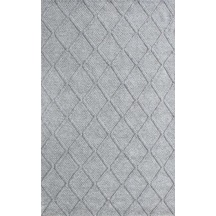 Eko Halı Jade Dıamond Grey Naturel Kazak Örgü Desenli El Dokuma Örgü Halı - 80X300