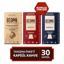 Begon Kahve Nord Kivu Nespresso Uyumlu Alüminyum Kapsül Kahve Tanışma Seti 3 x 10'lu