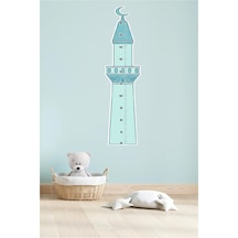 Camii Minaresi Çocuk Boy Ölçer Duvar Stickerı - Ramazan Sticker Hediyesi Eğitici Boy Cetveli