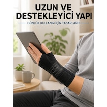 Avuç İçi Metal Destekli El Bilekliği Ayarlanabilir Cırtlı Bilek Desteği Siyah