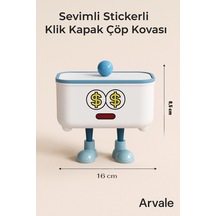 Sevimli Klik Kapak Stickerlı Çöp Kovası 1,8 Litre