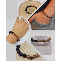 Venge Ağacı & Oniks Taşı 8mm Unisex Tasarım Bileklik Hawaii Model Çok Renkli