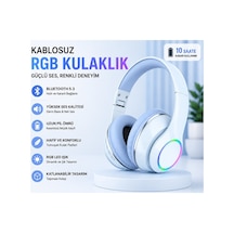 P101 Bluetooth Kulaklık 5.3 Wireless Headphone Şarjlı Kulaküstü Kulaklık Rgb Led Işıklı Fm Radyo Sd Kart Aux Girişli Mikrofonlu Type C Şarj