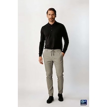 İgs Gri Dynamic Fit Lastikli İpli Erkek Pantolon Konforlu Smart Casual-26026