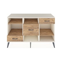 Kronos Konsol 4 Raflı 3 Çekmeceli 132x59x83 Aytaşı-çam/çam Çam/çam
