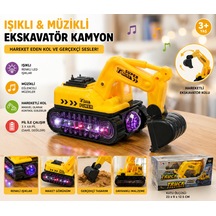 Işıklı Ve Müzikli Ekskavatör Oyuncak Sarı