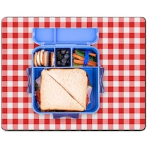 Matgo School Kırmızı Pöti Kareli Sıvı Geçirmez Beslenme Matı Kaymaz Yıkanabilir Okul Yemek Pad 35x45