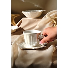 Karaca İstiridye Tabaklı Çay Fincanı 200 Ml Kırık Beyaz