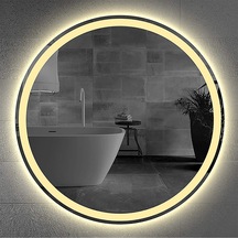 70 CM Kumlamalı Ledli Yuvarlak Ayna Banyo Aynası Dekoratif Ayna B