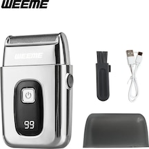 Fochsia Weeme Erkekler İçin Elektrikli Tıraş Makinesi Wm 306 Gümüş Renk Usb Şarj Lcd Ekran Hediye