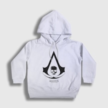 Presmono Unisex Çocuk Skull Assassin's Creed Kapüşonlu Sweatshirt Beyaz