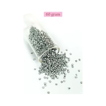 Tedar Kesme Cam Boncuk 2mm - 60 Gram - Mat Gümüş - Bnc381 Najmaddin (No:1) 8.5Cm X 10.5 Cm