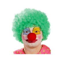 Yeşil Renk Kıvırcık Afro Bonus Peruk Takma Saç Ve Kırmızı Flzdgnkr - 8 Burun Seti