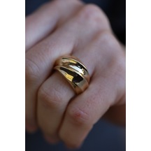 Yenigün Kuyumculuk 14 Ayar Altın Geniş Bombeli Şerit Yüzük Yzk25695