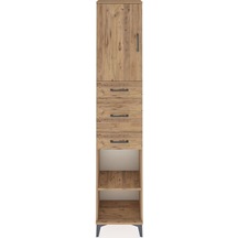 Arges Dolap 3 Raflı 3 Çekmeceli Tek Kapaklı 44x30x221 Çam-çam Atlas Çam