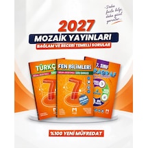 Mozaik Yayınları 2027 7. Sınıf Türkçe + Fen Bilimleri + Paragraf Yeni Müfredat Bağlam Temelli Soru Bankası Seti 3 Kitap