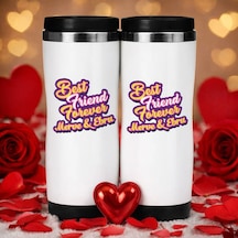 Bk Gift Kişiye Özel Best Friend Tasarımlı İkili Çelik Termos Bardak -2, Sevgiliye Hediye, Sevgililer Günü Hediyesi Kobitmeyencom36302 Bk Gift Renkli