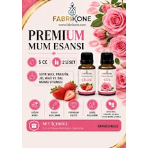 Premium Mum Esansı 5 Cc 2'li Set - Çilek, Gül - Soya Wax, Parafin, Jel Wax Ve Bal Mumu Uyumlu Bkfab2ckgl5 Karışık
