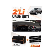 E-biz Honda Cr-v 2007-2012 Uyumlu Torpido Örtüsü + Tay Tüyü Çanta - Siyah-kahverengi - Ho015