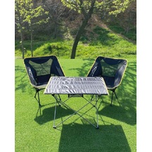 Ultralıght Masa + 2 Pratik Sandalye Set Çok Renkli