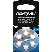 675 NO KULAKLIK PİLİ 6Lİ PAKET  RAYOVAC