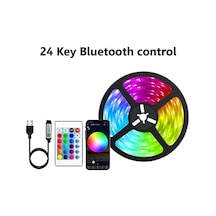 Usb'li Şerit Led İşıklar Bluetooth Rgb 5050 2835 5v Rgb Diyot Bant 24keys Bt 5050&5m