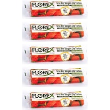 Florex Büzgülü Çilek Kokulu Orta Boy Çöp Poşeti 55X60 Cm 5 Rulo