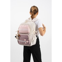 Ventis Unisex Okul Çantası Lise Ortaokul Sırt Çantası 43 30 Cm Su Geçirmez Kumaş Çok Cepli Vnt1-a Pembe