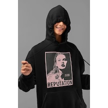 Oh Cause She Is Dead Yazılı Unisex Oversize Taylor Swift Hoodie Siyah