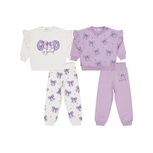 Civil Girls Fiyonk Baskılı 2'li Set 2-5 Yaş Takım - Standart Çok Renkli