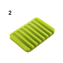 Yeşil Esnek Banyo Silikon Sabunluk Depolama Tutucu Soapbox Plaka Tepsi Drenaj