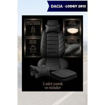 Dacia Lodgy 2013 Uyumlu Siyah Renk Premium Lüks 2 Adet Minder Ve Yastık