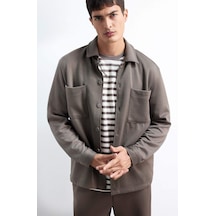 Defacto Regular Fit Dokuma Uzun Kollu Gömlek E9203ax25aubn571 Kahve