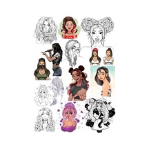 Genç Kız Sticker Set 2 15 Parça Telefon, Tablet, Defter, Laptop Sticker
