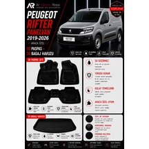Peugeot Rifter Panelvan 2019-2026 Araca Özel 3d Paspas + 3d Bagaj Havuzu