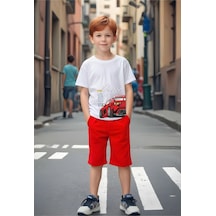 Fyk Kids Erkek Çocuk Racer F/38 Baskılı Alt-üst Takım Kırmızı