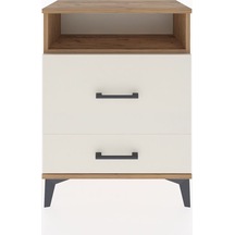 Arges Komodin Tek Raflı 2 Çekmeceli 60x30x80 Çam-aytaşı Çam