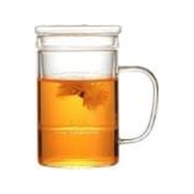 Linanware Cam Kapaklı Demleme Süzgeçli Isıya Dayanıklı Borosilikat Camdan Kupa Bardak 350ml Dsg-25