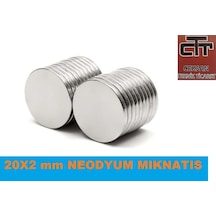 Neodyum Mıknatıs-20X2 Mm Yuvarlak Güçlü