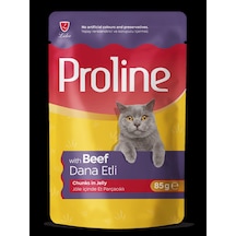 Proline Jöle İçinde Et Parçacıklı Dana Etli Yetişkin Kedi Maması 85 G