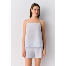 Suwen Pina Şort Pijama Takımı Sh255366671075 Mavi Çizgili Mavi