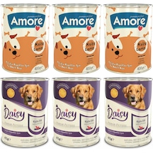 Amore Kuzu Etli Yetişkin Köpek Konservesi 3 x 400 G + Daisy Kuzu Etli Yetişkin Köpek Konservesi 3 x 415 G