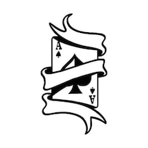 Maça As Poker Kağıt Sticker Yapıştırma Etiket 16Cm Siyah