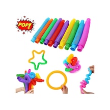 Peluş Oyuncaklar Boru Oyuncak - 6'lı Set - Rengarenk - Plastik Sarı