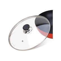 Tencere Tava Sahan Teflon Granit Için Cam Kapak 30 Cm