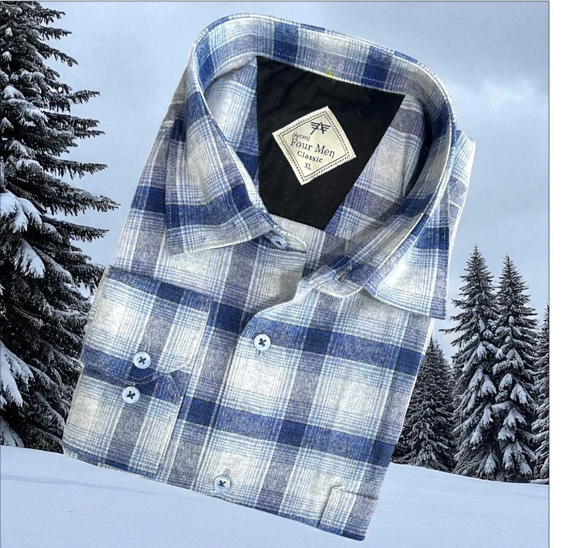 Klasik %100 Cotton Uzun Kollu Terletmeyen Kışlık Flanel Kumaş Çok Renk Gömlek Regular Kalıp -10374 Çok Renkli