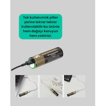 Cosmotex Tekrar Şarj Edilebilir Aa Usb Type-c Pil 1000+ Döngü 1.5v Sabit Voltaj