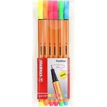 Stabilo Point 88 Ince Uç Keçeli Kalem 0.4 Mm 6 Renk Neon 88-6-1