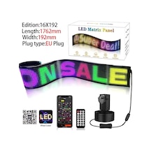 Rgb Led Matrix Panel 19x176cm Esnek Yapı Uygulama Kontrollü Kayan Yazı Ekranı Siyah