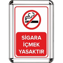Sigara İçmek Yasaktır A3 Cerceveli Uyarı Ve Yönlendirme Levhası